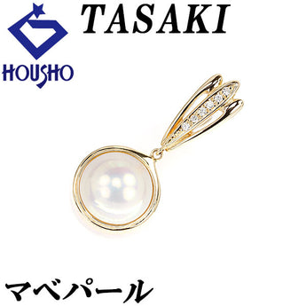 TASAKI Mabe Pearl Pendant Top 11.7mm Diamond K18YG Brand TASAKI | 18K Diamond Mabe Pearl White Pearl Semicircular Pearl Semicircular Pearl Elegant Cute Stylish [Used] [SH122828]