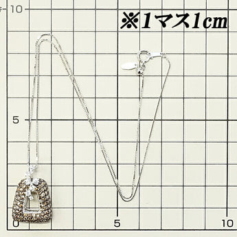 ブラウンダイヤモンド ネックレス 2.11ct K18WG 透かし パヴェ ブラックメッキ | 18金 ブラウンダイアモンド ゴージャス かわいい おしゃれ【中古】【SH122985】