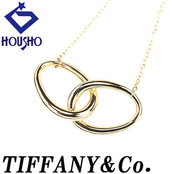 Tiffany Double Loop Necklace K18 Yellow Gold TIFFANY&amp;Co. Elsa Peretti Circle Metal Only No Stones [Used] [123011]
