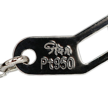 Star Jewelry Diamond Moon Setting Necklace Pt950 STAR JEWELRY Single Stone Moon [Used] [123014]