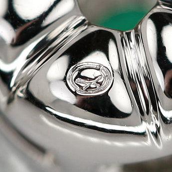 Pre-owned Emerald Necklace with Diamonds, Pt900 and Pt850, Trilogy Style, 3-Strand Set [Product Number: 123016]