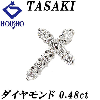 TASAKI Diamond Pendant Top Pt900 TASAKI Cross [Used] [123039]