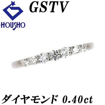 ジーエスティービー ダイヤモンド リング  Pt950 GSTV ハーフエタニティ 1/3エタニティ 一文字【中古】【123594】