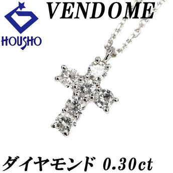 VENDOME AOYAMA Diamond Necklace Pt900 Pt850 VENDOME AOYAMA Cross [Used] [123605]