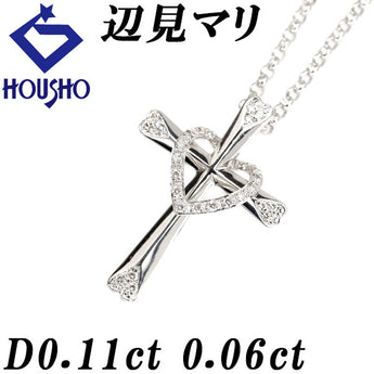 Emedana Mari Henmi Diamond Necklace K18 White Gold Cross Heart Multi-way [Used] [123607]
