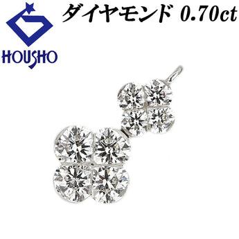 ダイヤモンド ペンダントトップ  Pt900 花 フラワー 植物 ボタニカル【中古】【123609】