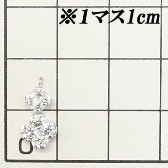 ダイヤモンド ペンダントトップ  Pt900 花 フラワー 植物 ボタニカル【中古】【123609】
