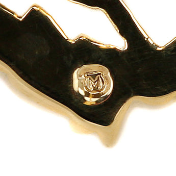 MIKIMOTO Diamond Brooch K18 Yellow Gold MIKIMOTO Cross Heart Ribbon Single Stone [Used] [123636]
