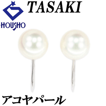 TASAKI Akoya Pearl Earrings, K14 White Gold, Single Pearl [Used] [123640]