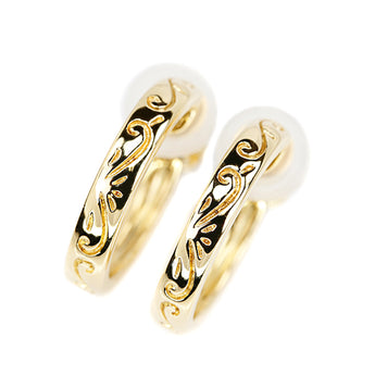 MIKIMOTO White South Sea Pearl Earrings, 18K Yellow Gold, MIKIMOTO 2-way Hoop [Used] [123641]