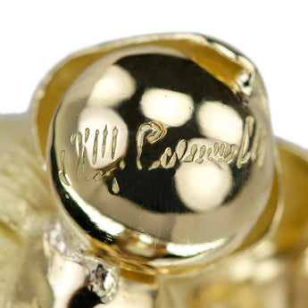 Akoya pearl earrings, K18 yellow gold, matte finish, flower, plant, botanical [Used] [123644]