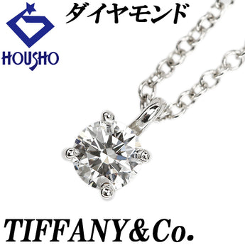 ティファニー ダイヤモンド ネックレス Pt950 TIFFANY&Co. ソリティア 一粒石 4本爪【中古】【123650】