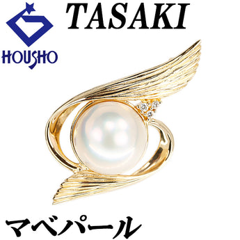 タサキ 田崎真珠 マベパール ペンダントトップ ダイヤモンド K18イエローゴールド TASAKI【中古】【123751】
