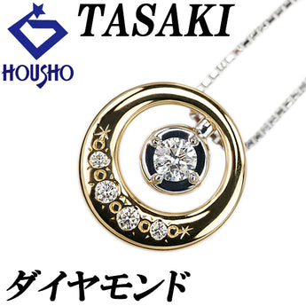 TASAKI Tasaki Pearl Diamond Necklace K18 Yellow Gold K18 White Gold TASAKI 3way Round Circle Round Openwork [Used] [123808]