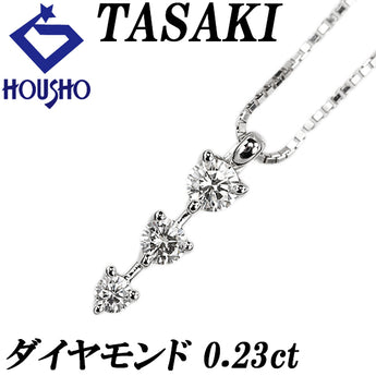 TASAKI Tasaki Pearl Diamond Necklace K18 White Gold TASAKI Trilogy 3-Row [Used] [123814]