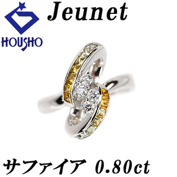 Jeunet Yellow Sapphire Ring Diamond K18 White Gold Jeunet Gradient [Used] [123862]