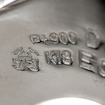 翁淳 エメラルド リング  ダイヤモンド Pt900 K18イエローゴールド JUN OKINA V字 幅広 太め メンズ ユニセックス【中古】【123863】