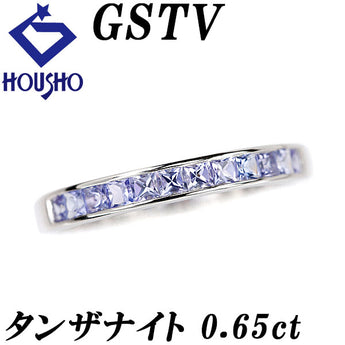 ジーエスティービー タンザナイト リング  K18ホワイトゴールド GSTV ハーフエタニティ【中古】【123864】
