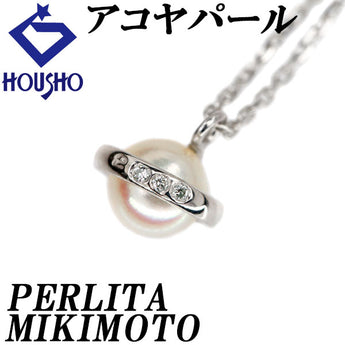 MIKIMOTO PELLITA MIKIMOTO Akoya pearl necklace, diamond, K18 white gold, MIKIMOTO Millennium 2000 [Used] [123869]