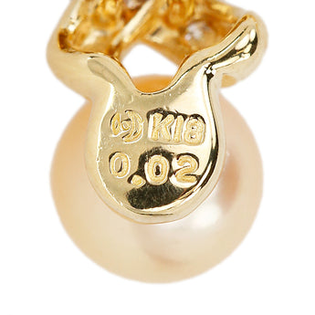 TASAKI Akoya Pearl Necklace Diamond K18 Yellow Gold TASAKI Cross [Used] [123870]