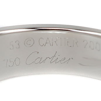 カルティエ ローズクォーツ #53 タンク 幅広 太め リング K18ホワイトゴールド CARTIER 一粒石【中古】【124079】