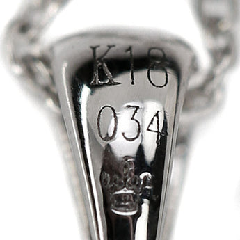 Diamond necklace, K18 white gold, snowflake, milled, milgrain, openwork [Used] [124084]