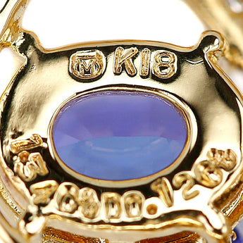 Mikimoto Tanzanite Necklace Diamond K18 Yellow Gold MIKIMOTO Drop Droplet Tear [Used] [124095]