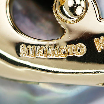 ミキモト 黒蝶真珠(南洋真珠) ブローチ ダイヤモンド オニキス K18イエローゴールド MIKIMOTO ピンブローチ 犬 イヌ ドッグ 動物 アニマル【中古】【124098】