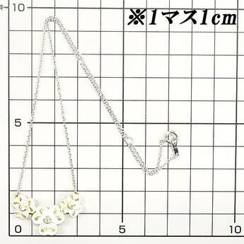 ダイヤモンド ネックレス  シェル K18イエローゴールド K18ホワイトゴールド ピクウェ 花 フラワー 植物 ボタニカル【中古】【124294】