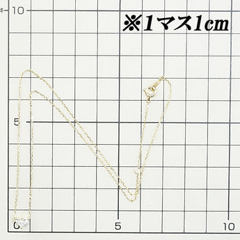 Diamond necklace, K18 yellow gold, heart, delicate [Used] [124307]
