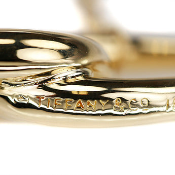 Tiffany Double Loop Necklace K18 Yellow Gold TIFFANY&amp;Co. Elsa Peretti Circle Openwork Base Metal Only No Stones [Used] [124311]