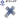 Blue sapphire pendant top, K18 white gold, cross, crucifix, gradient pave [Used] [124342]