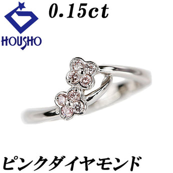 ピンクダイヤモンド リング  Pt900 花 フラワー 植物 ボタニカル【中古】【124347】