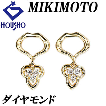 ミキモト ダイヤモンド チャーム K18イエローゴールド MIKIMOTO 透かし【中古】【124353】