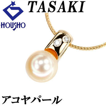 TASAKI Akoya Pearl Necklace Diamond K18 Yellow Gold [Used] [124381]