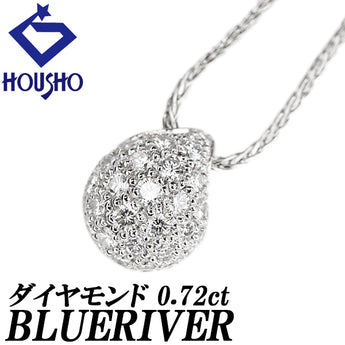 Blue River Diamond Necklace Pt900 Pt850 BLUE RIVER Drop Droplet Tear Pavé [Used] [125048]