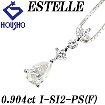 Estelle Diamond Necklace Diamond Pt900 Pt850 ESTELLE Drop Droplet Tear Pear Shape Cut Deformed Cut Fancy Cut [Used] [125050]