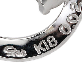 Star Jewelry Diamond Necklace K18 White Gold STAR JEWELRY Moon Crescent Moon Single Stone [Used] [125058]