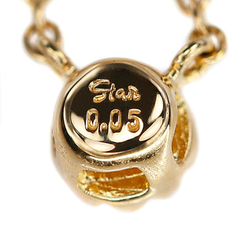 スタージュエリー ダイヤモンド ネックレス  K18イエローゴールド STAR JEWELRY 一粒石 ミル打ち ミルグレイン【中古】【125191】