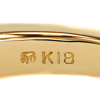 ミキモト アコヤ真珠 リング K18イエローゴールド MIKIMOTO リボン 花 フラワー 植物 ボタニカル【中古】【125196】