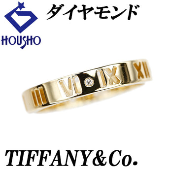 ティファニー ダイヤモンド アトラス リング K18イエローゴールド TIFFANY&Co. ローマ数字 透かし【中古】【125209】