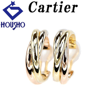 Cartier Trinity Earrings, K18 Yellow Gold, K18 White Gold, K18 Pink Gold, CARTIER, Three-Color Gold Hoop, Base Metal Only, No Stones [Used] [125211]