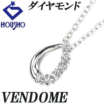 VENDOME AOYAMA Diamond Necklace Pt900 Pt850 VENDOME AOYAMA Drop Droplet Tear Openwork Delicate [Used] [125340]