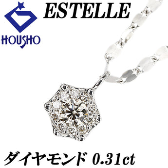 ESTELLE Diamond Necklace Pt900 Pt850 ESTELLE Long [Used] [125341]