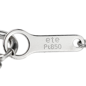 エテ ダイヤモンド レイヤー ネックレス  Pt850 ete カーブ アーチ 華奢【中古】【125342】