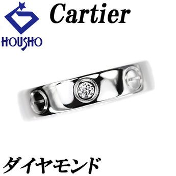 カルティエ ダイヤモンド ラブ リング K18ホワイトゴールド CARTIER #44 ピンキー 1P 一粒石【中古】【125460】