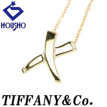 Tiffany Kiss Necklace K18 Yellow Gold TIFFANY&amp;Co. Graffiti x Paloma Picasso Cross Metal only No stones [Used] [125480]
