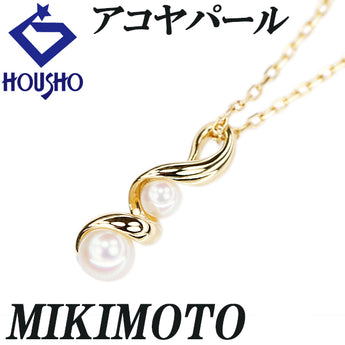 MIKIMOTO Akoya Pearl Necklace K18 Yellow Gold MIKIMOTO Twist Curl [Used] [125482]