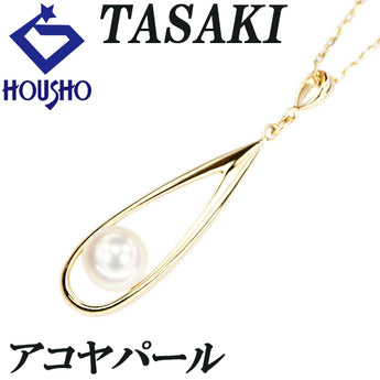 MIKIMOTO Akoya pearl necklace, K18 yellow gold, MIKIMOTO, single pearl, drop, teardrop, openwork [used] [125483]