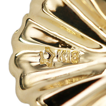 星の砂 ダイヤモンド ネックレス  K18イエローゴールド HOSHI no SUNA リボン 梨地 マット ツヤ消し【中古】【125491】